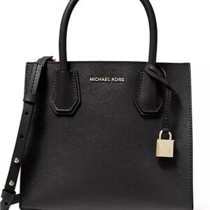 Michael Kors Black Satchel with Gold Accents